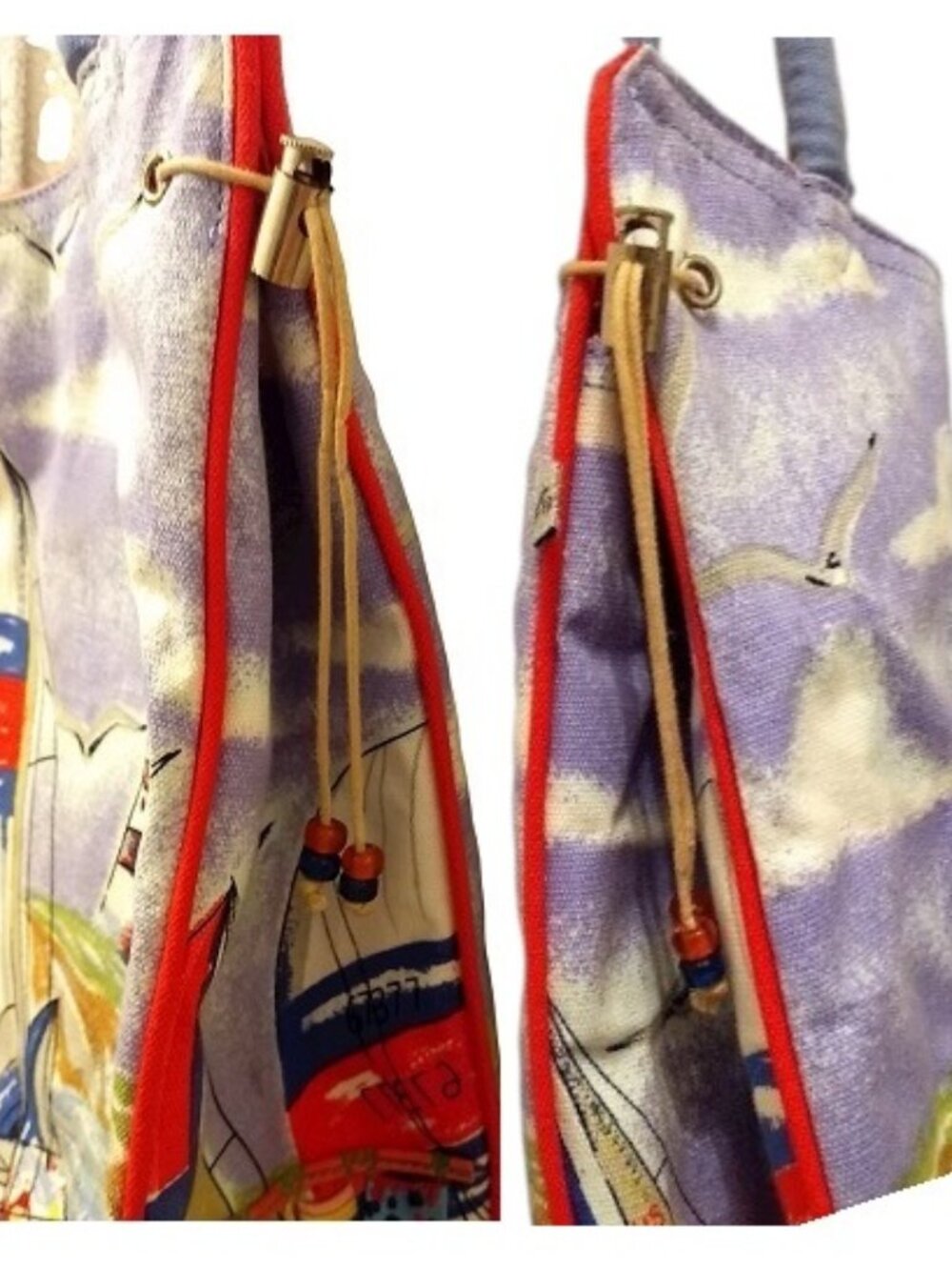 Roomy Nautical Sailing Regatta Canvas Tote - Picture 4 of 12